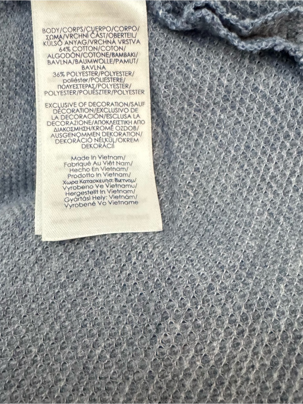 Chaps women Light Blue Knit Pullover with Brown Lace-Up - Picture 6 of 6